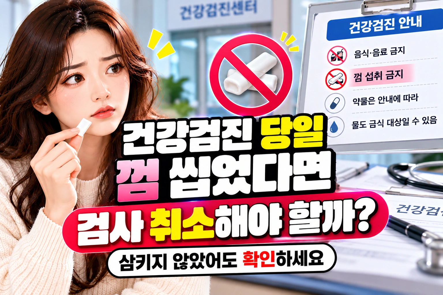 건강검진 당일 껌 씹었다면 검사 취소해야 할까? 삼키지 않았어도 확인하세요
