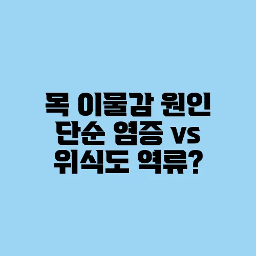 목 이물감 원인 단순 염증 vs 위식도 역류?