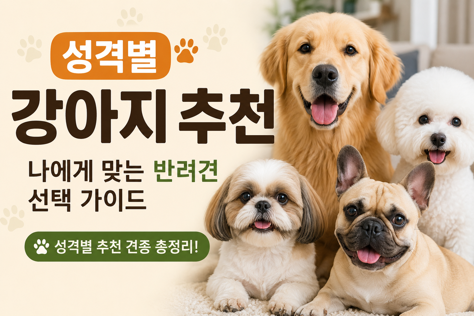 성격별 강아지 추천｜나에게 맞는 반려견 선택 가이드