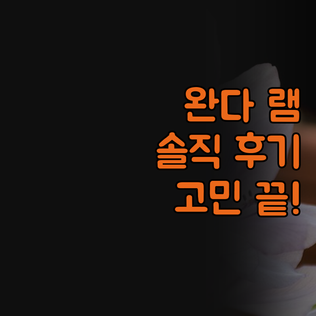 완다 램 벙부 솔직 후기! 벙부 1위..