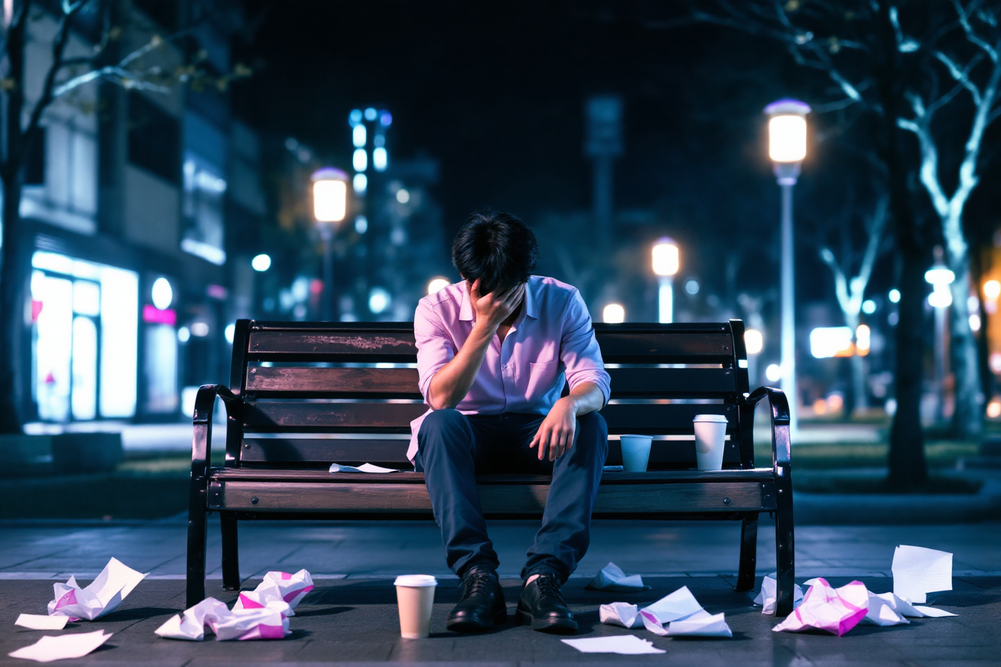 투자가 망해서 망연자실한 남성의 모습