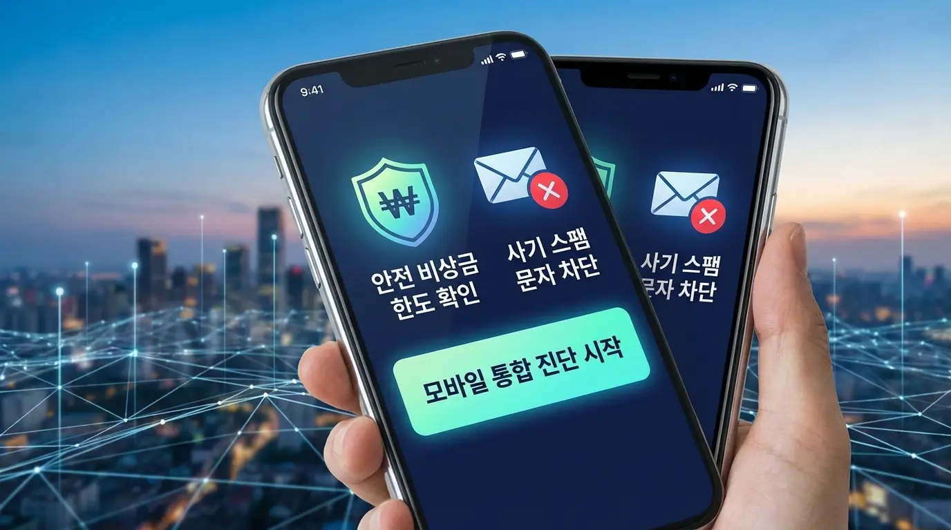 모바일 통합 진단 앱 안전 비상금 한도 확인 및 사기 스팸 문자 차단