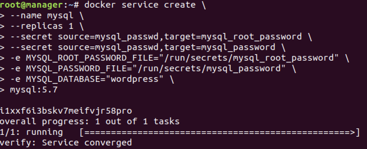 docker create with secret