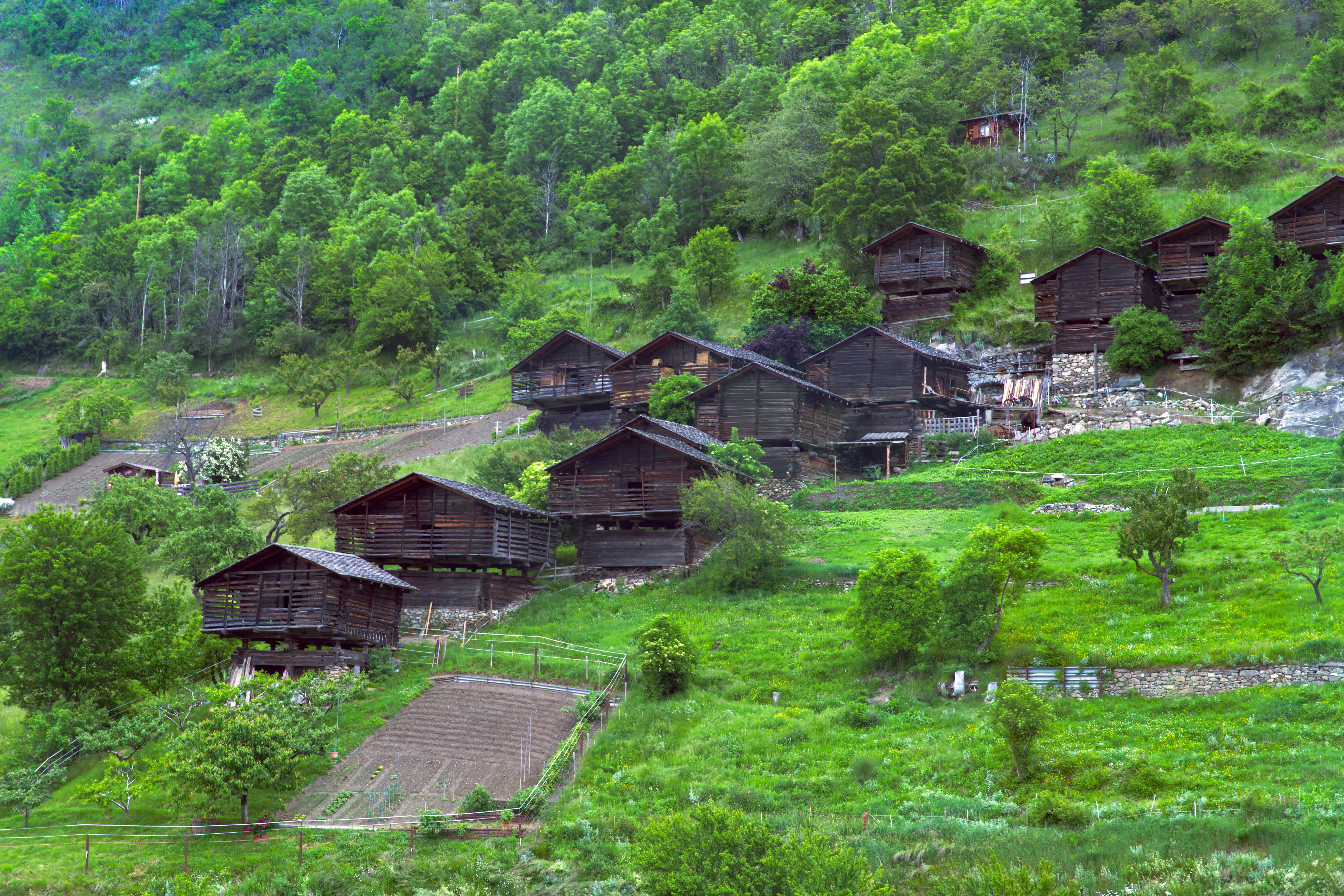 빠이 마을 모여있는 집들 모습