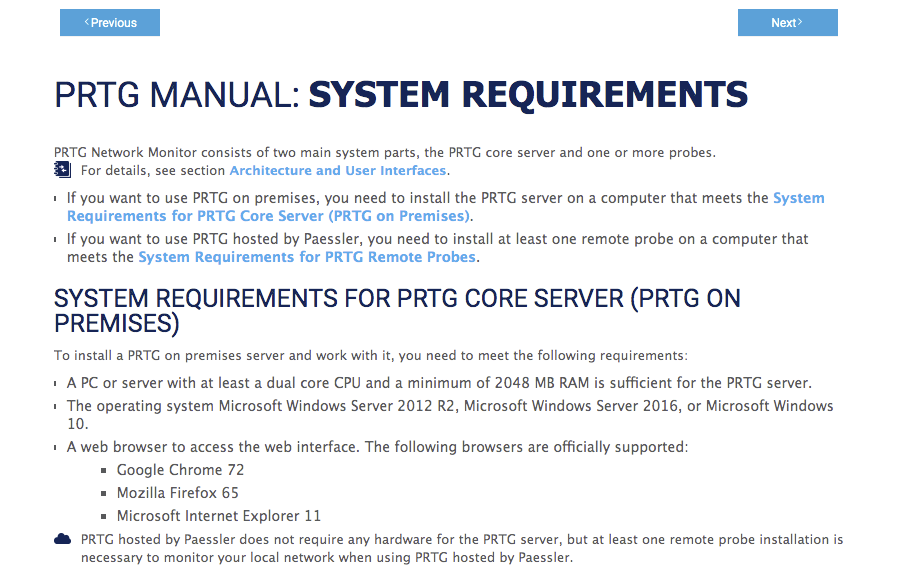 망분리_오프라인_PRTG System requirement.png