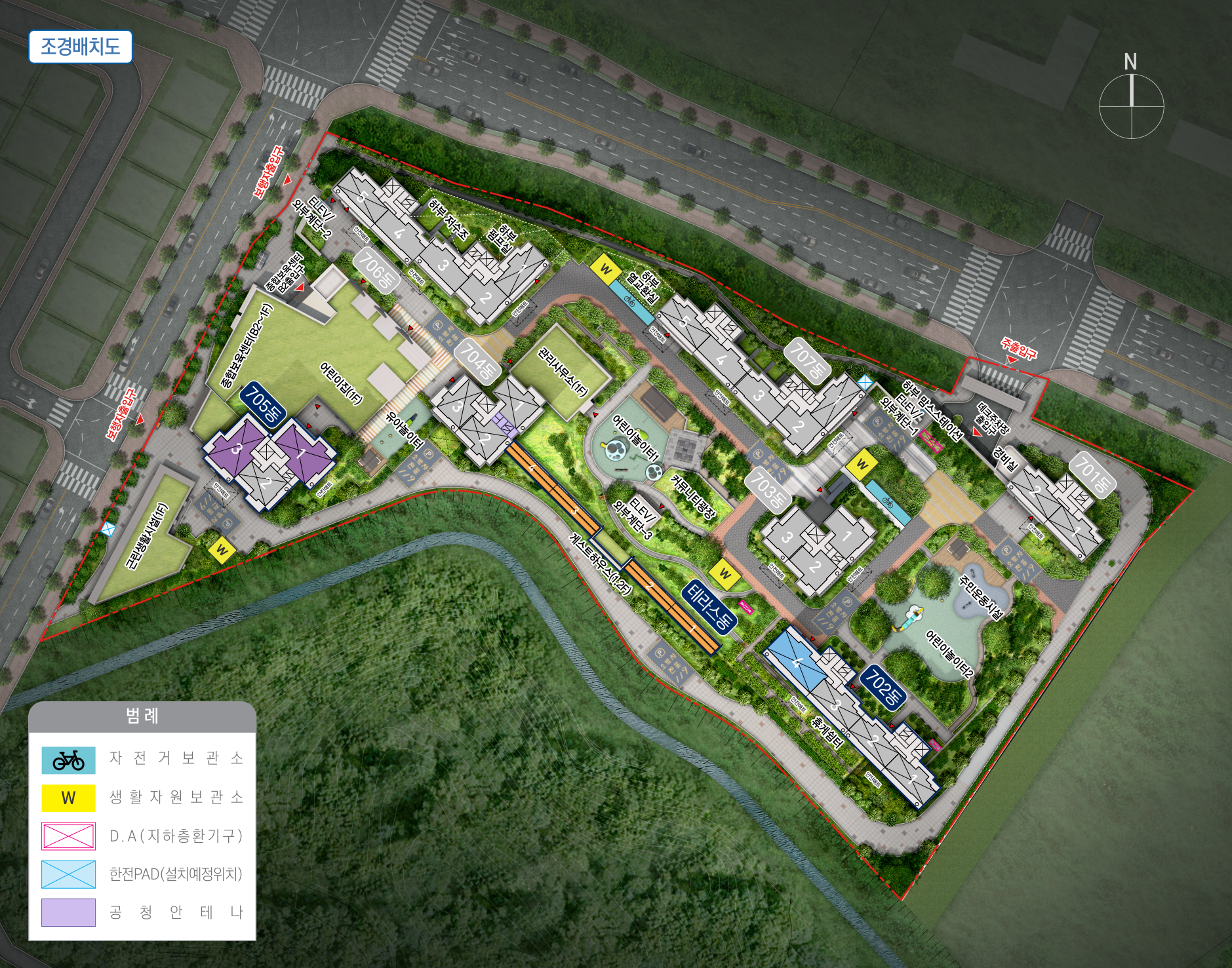 과천지식정보타운 S7블록 10년 공공임대주택 과천 그랑레브 데시앙 아파트 단지 배치도
