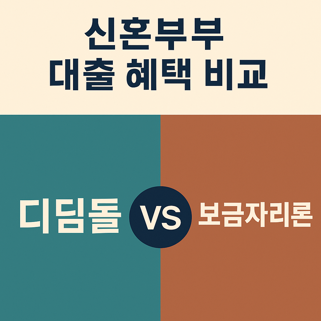 2025년 기준 신혼부부를 위한 디딤돌대출과 보금자리론의 대출 조건 비교 인포그래픽