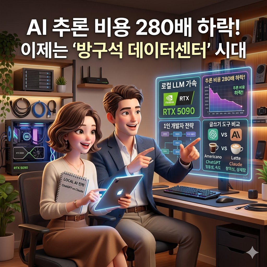 AI 추론 비용 280배 하락! 이제는 '방구석 데이터센터' 시대