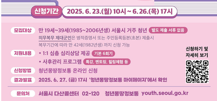 청년마음건강 지원사업 신청 자격조회 6월신청기간 놓쳤다면?