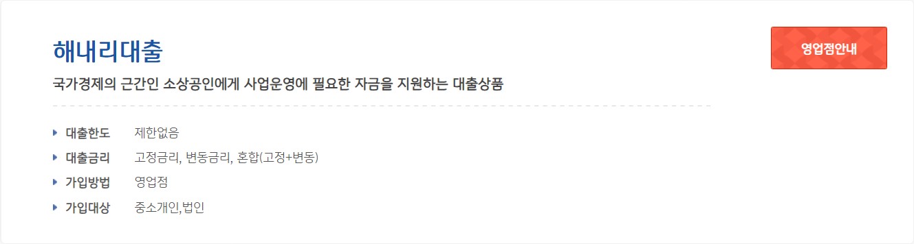 IBK 기업은행 해내리 대출