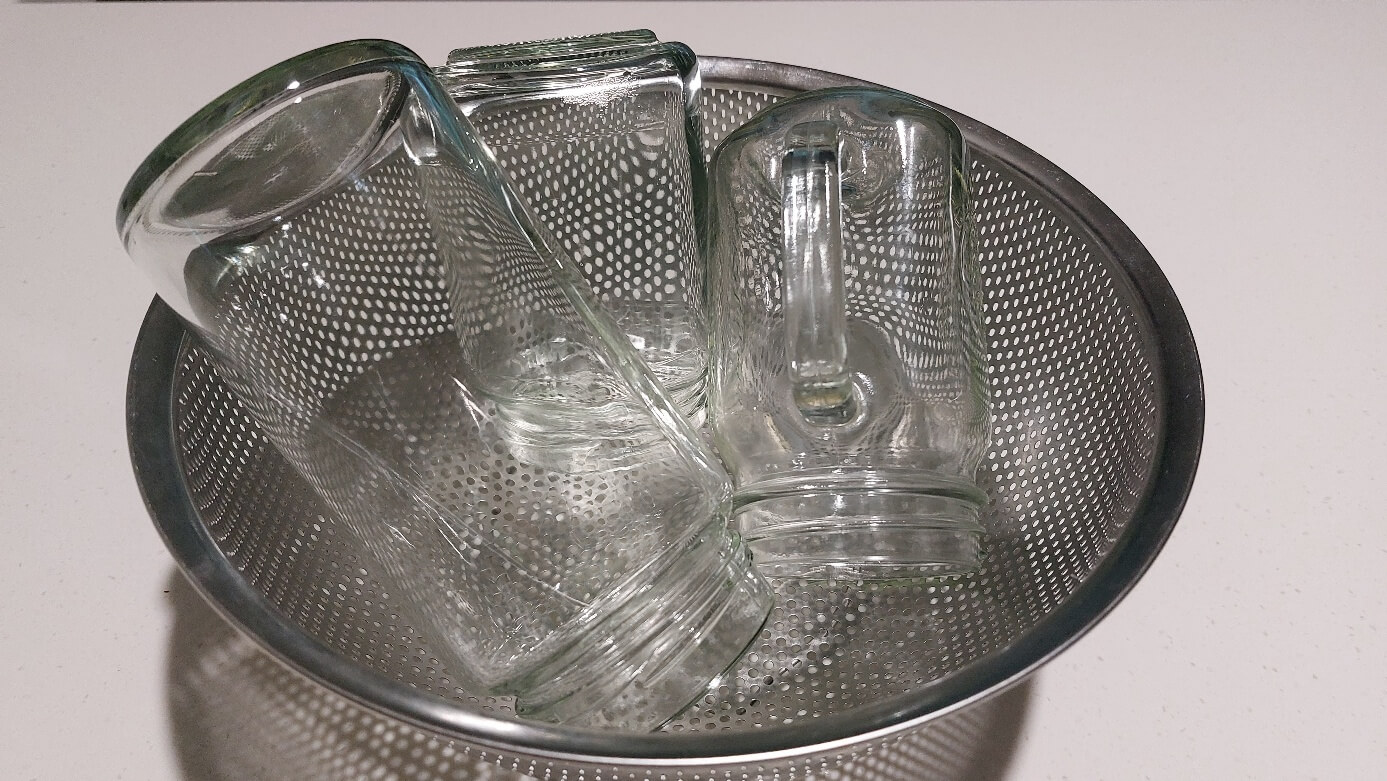 열탕소독 후 빼낸 모습