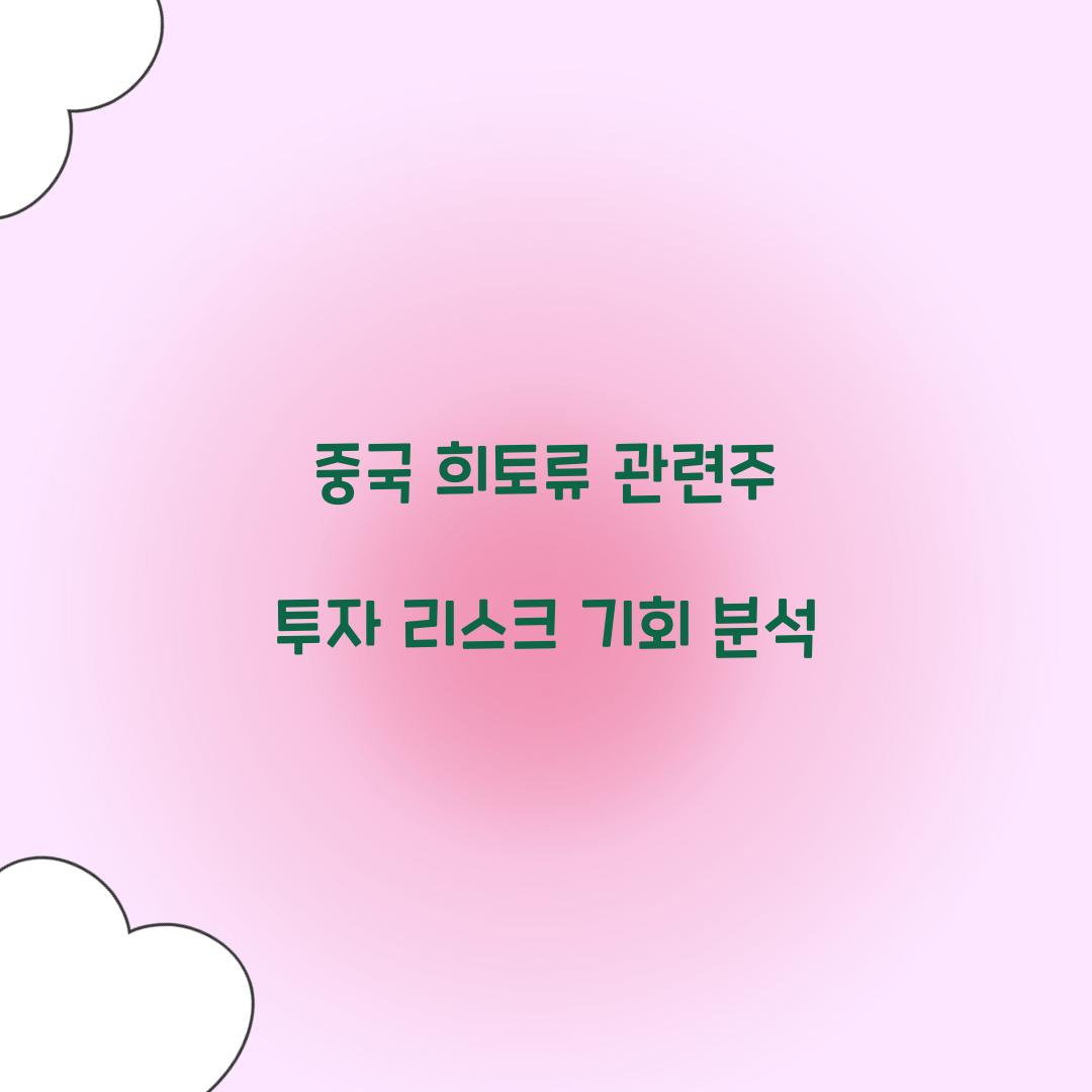 중국 희토류 관련주