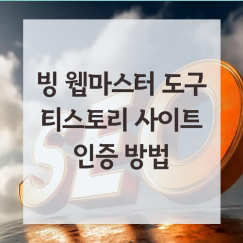 빙 웹마스터 도구 티스토리 사이트 인증법