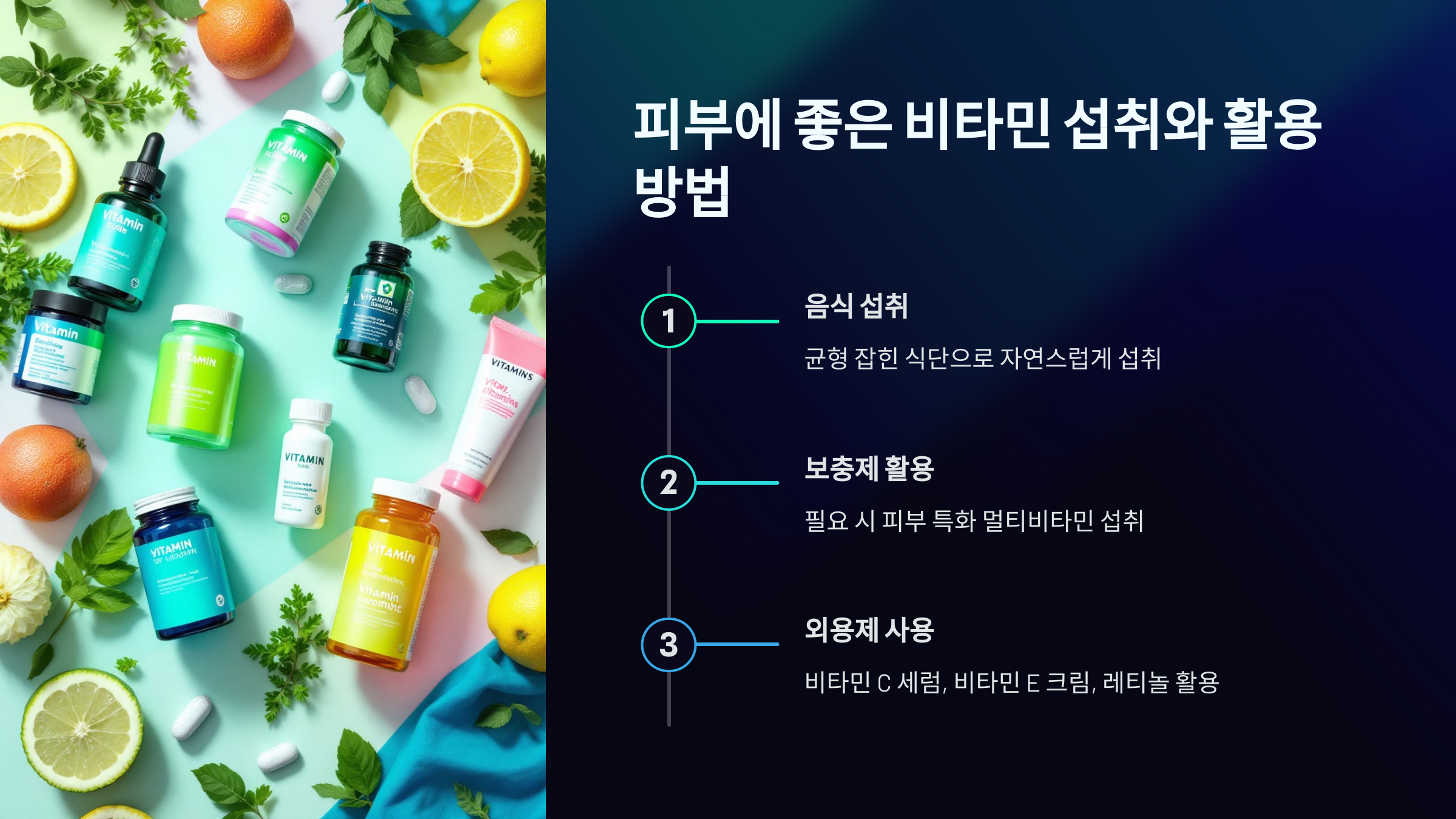 피부에 좋은 비타민 섭취 및 활용 방법