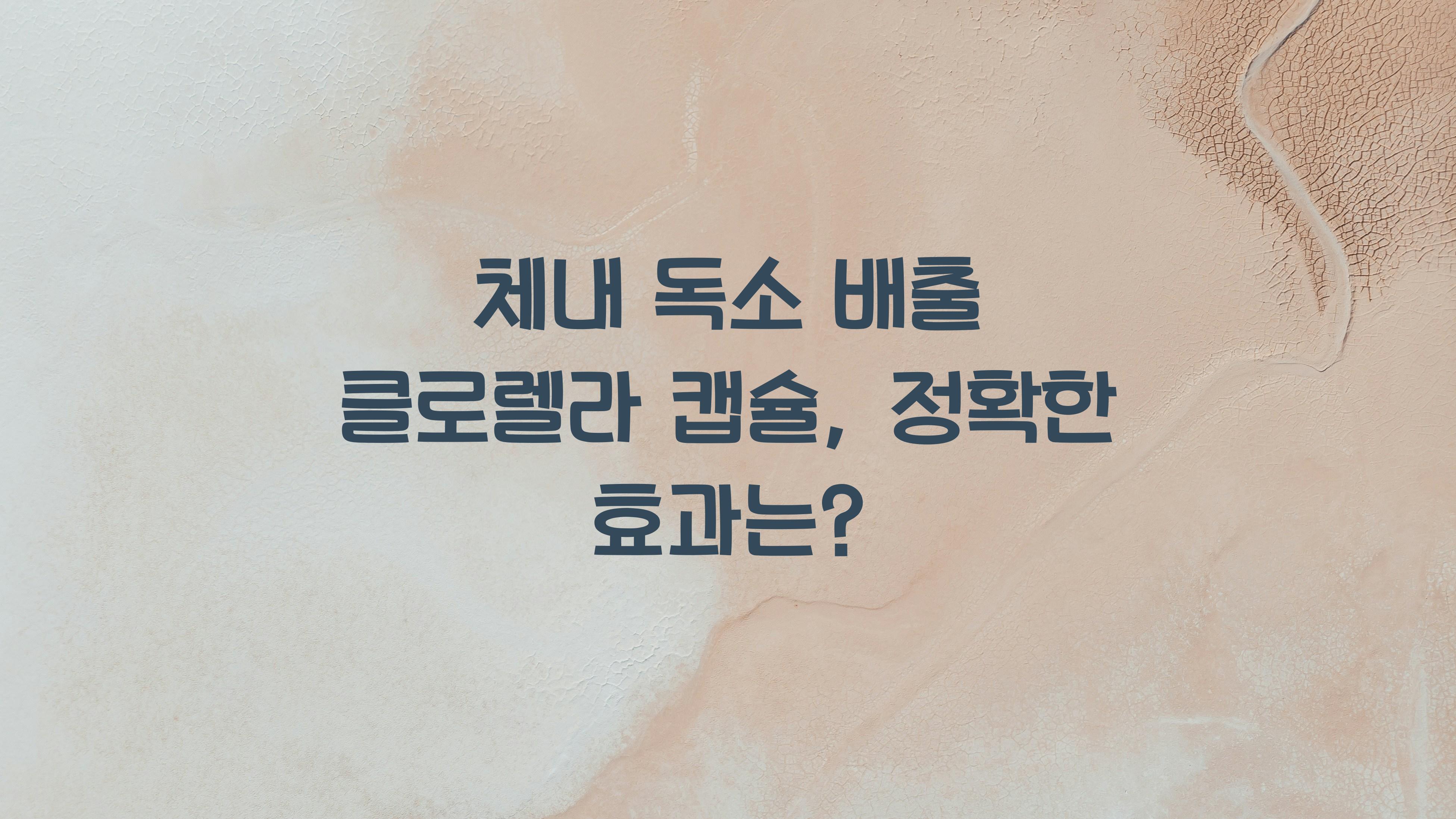 체내 독소 배출 클로렐라 캡슐