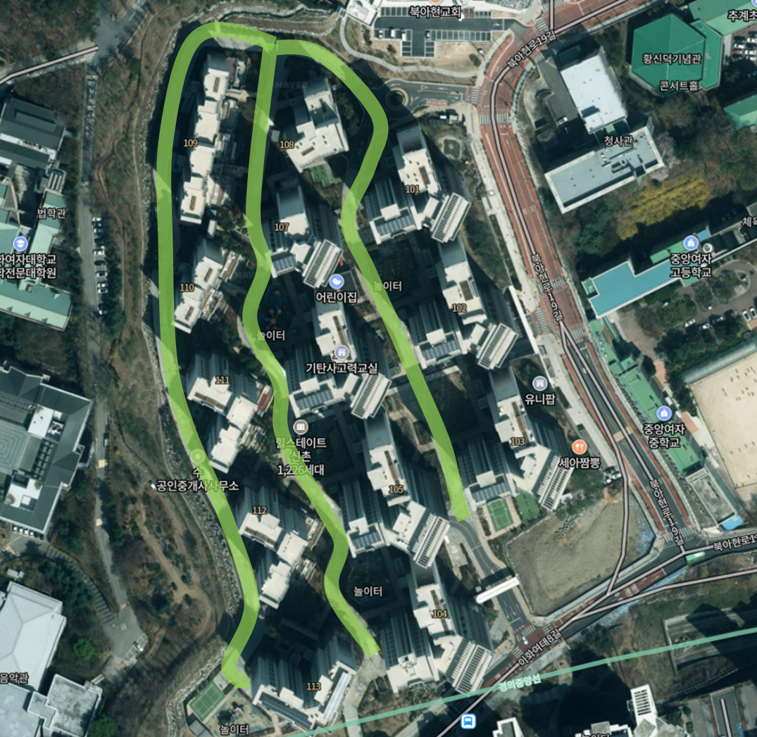 힐스테이트 신촌 산책로