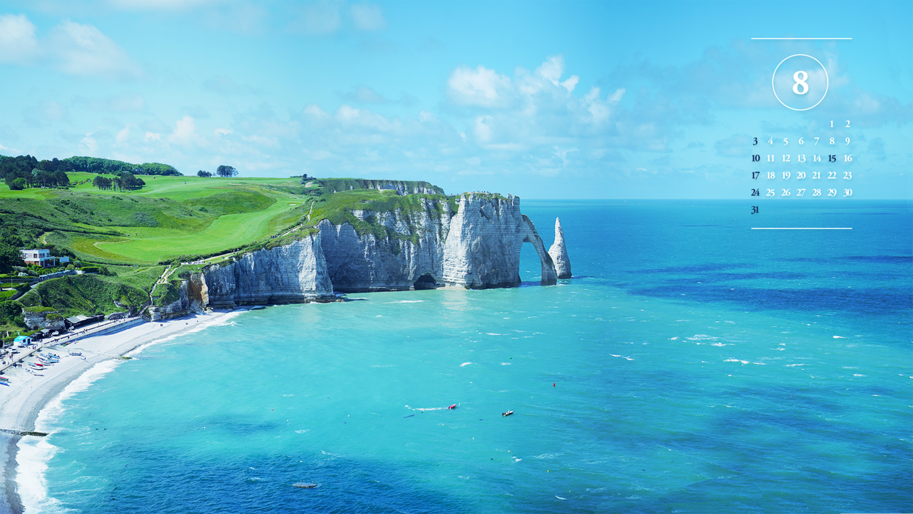 12 에트르타 절벽 사진 A - 2025년8월 노트북배경화면