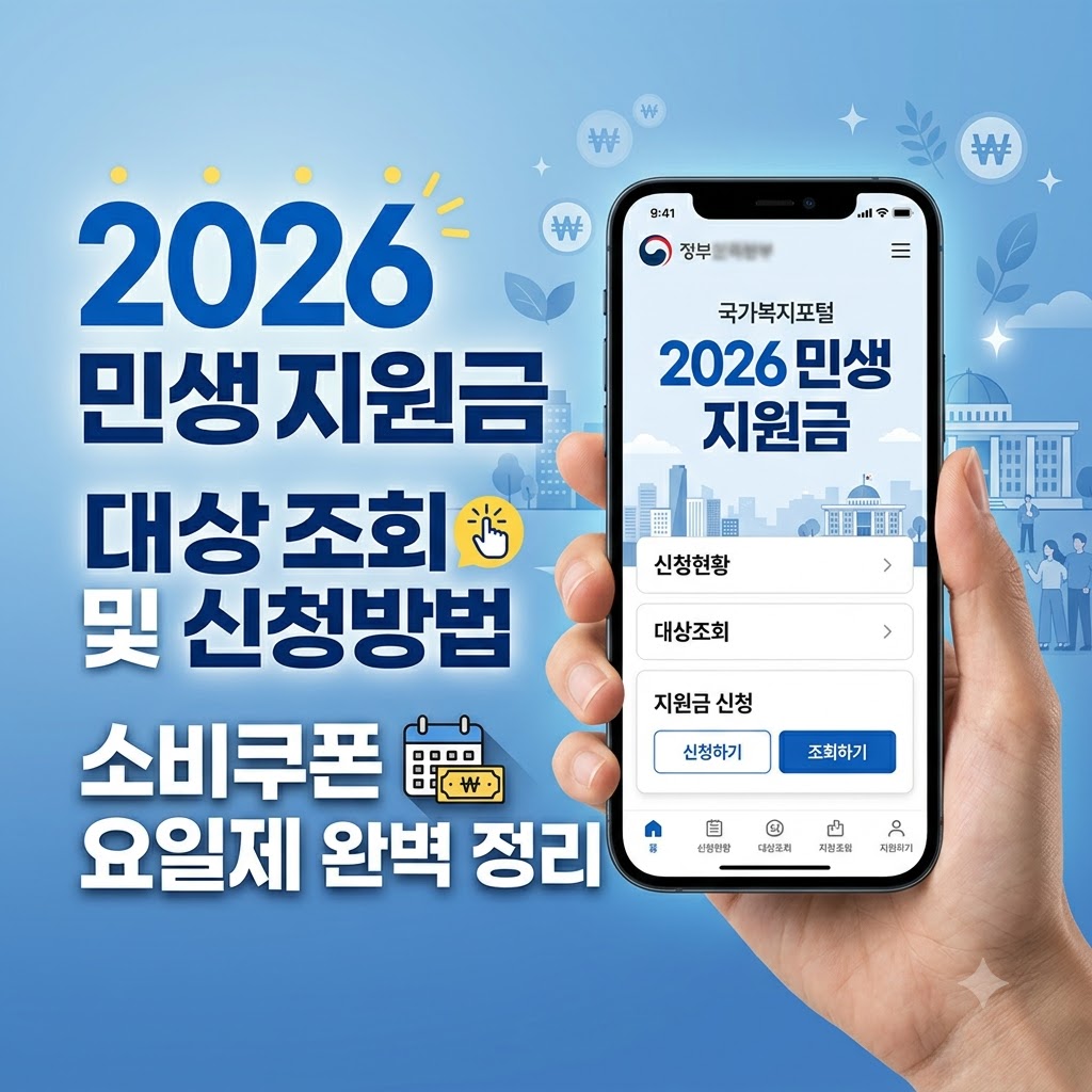 2026 민생 지원금 대상 조회 및 신청방법 정리