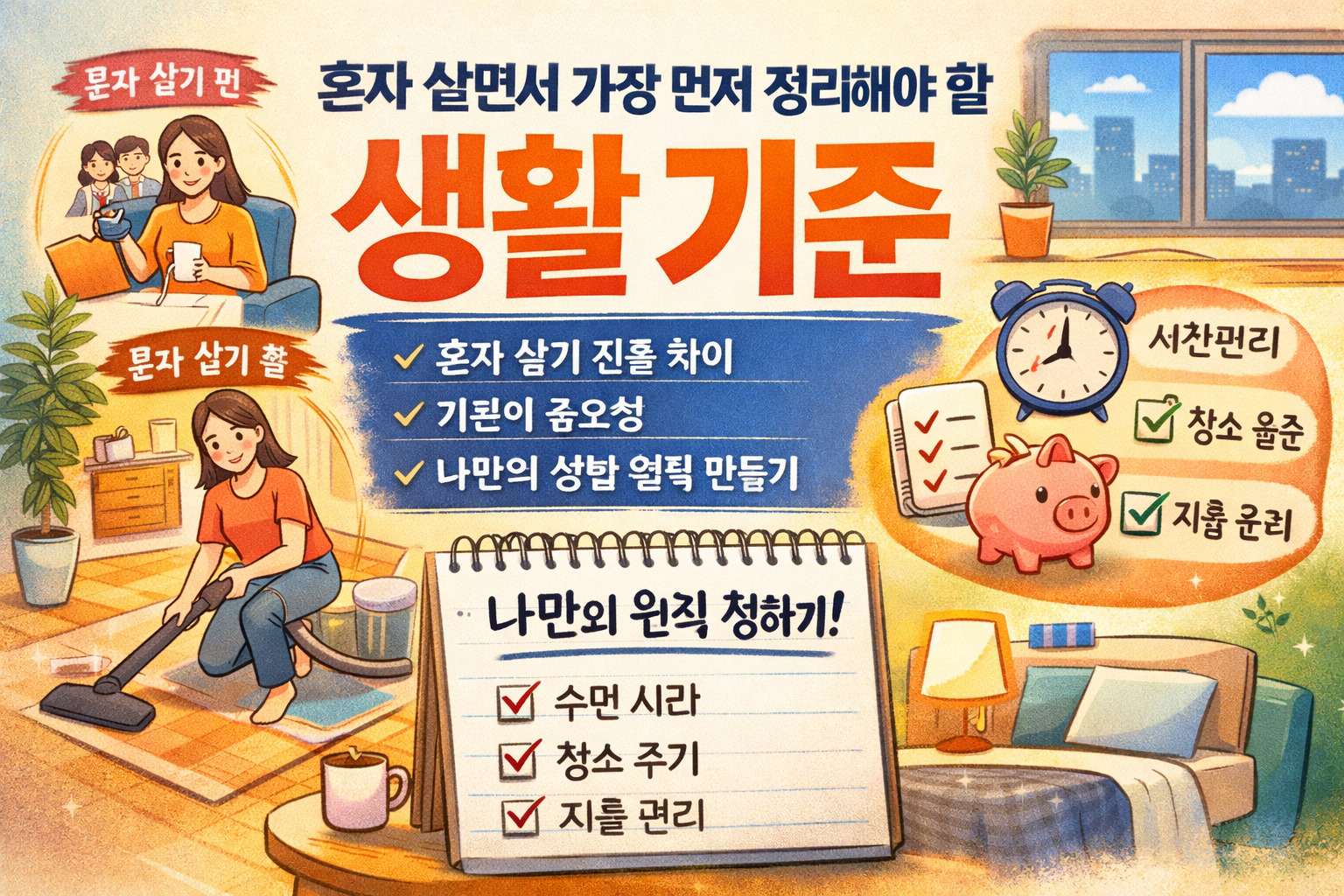 혼자 살면서 가장 먼저 정리해야 할 생활 기준