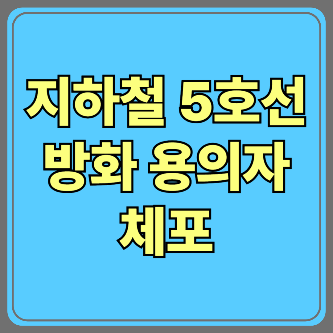 지하철 5호선(여의도역~애오개역) 방화 용의자 체포(마포역,여의나루역)