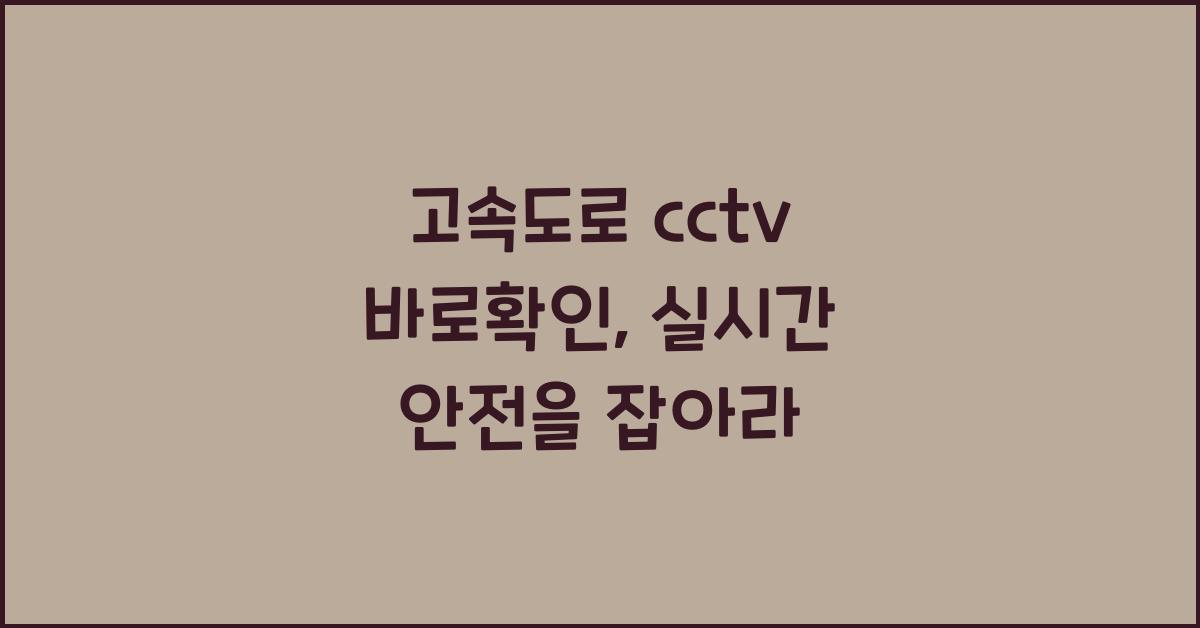 고속도로 cctv 바로확인