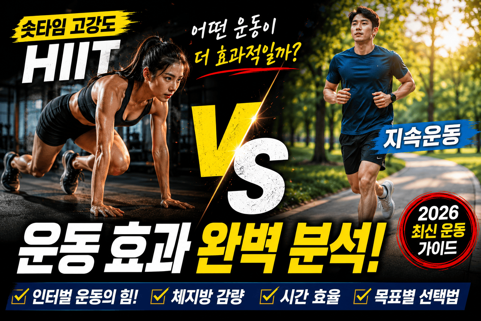 숏타임 고강도 HIIT (인터벌, 지속운동, 분석)
