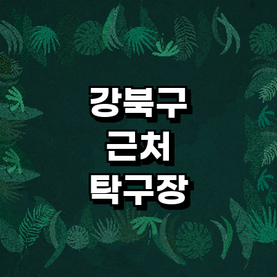 서울 강북구 탁구장