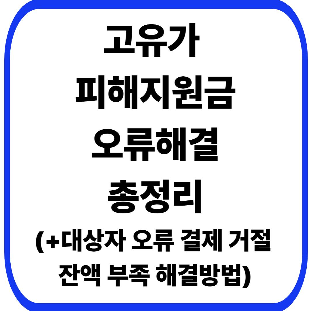 고유가 피해지원금 오류해결