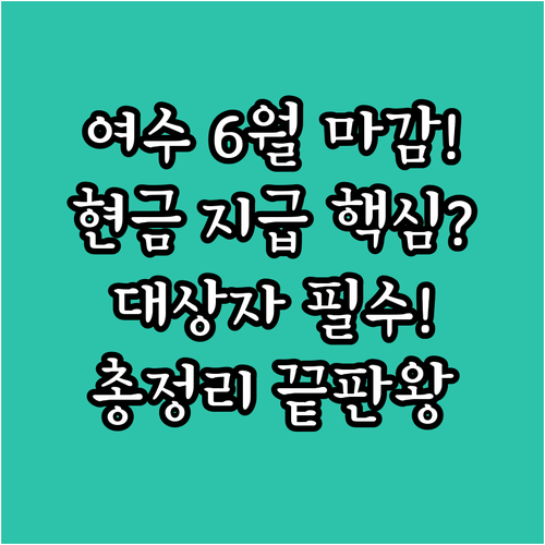 2025년 6월 마감 여수시 지원금 ..