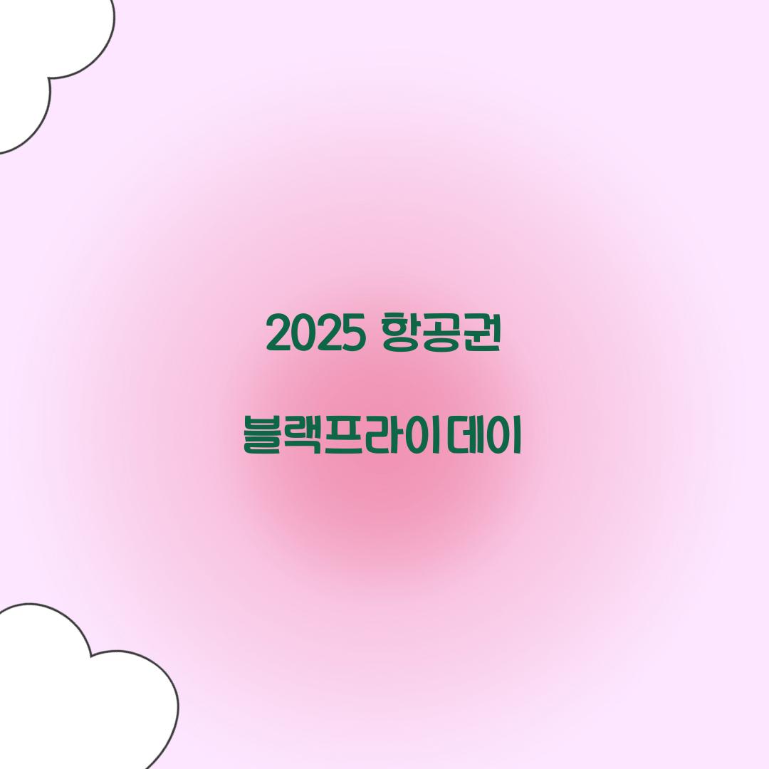 2025 항공권 블랙프라이데이