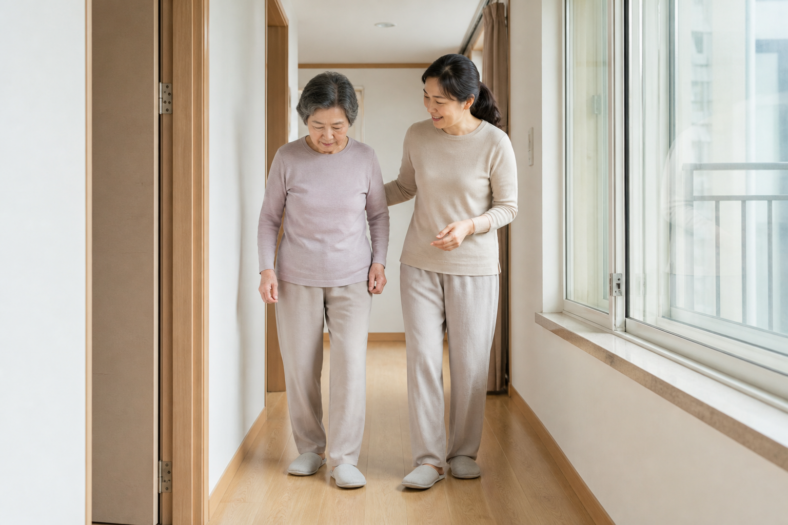 평소 걸음의 변화를 확인하는 모습