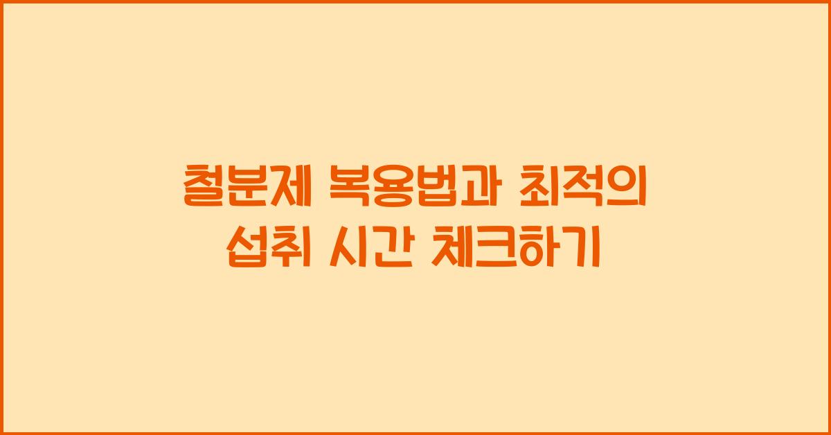 철분제 복용법