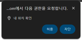 위치 권한 허용 여부