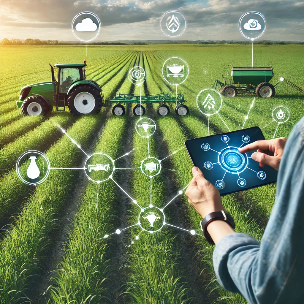 농부와 스마트 농업 시스템