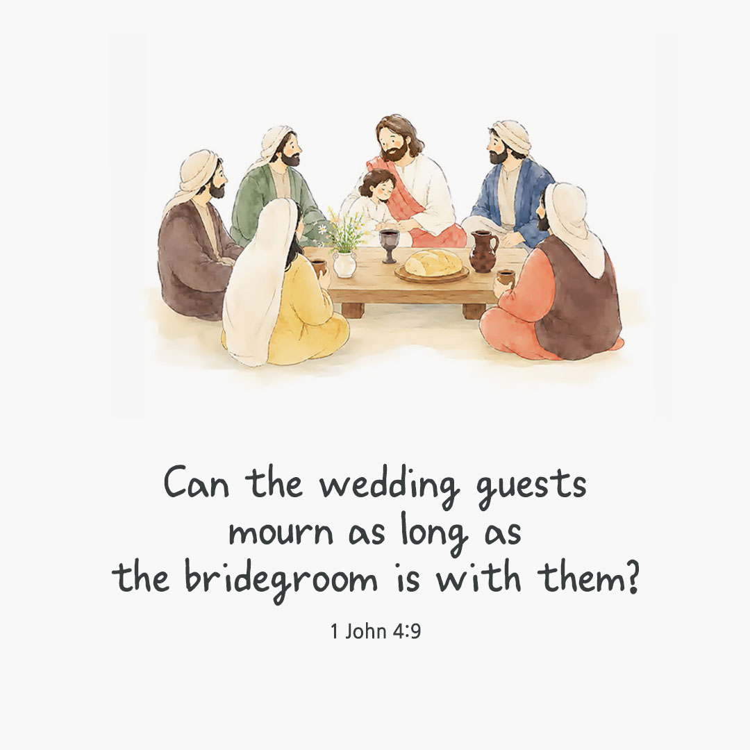 Today's Bible verse card Matthew 9:15 scripture image