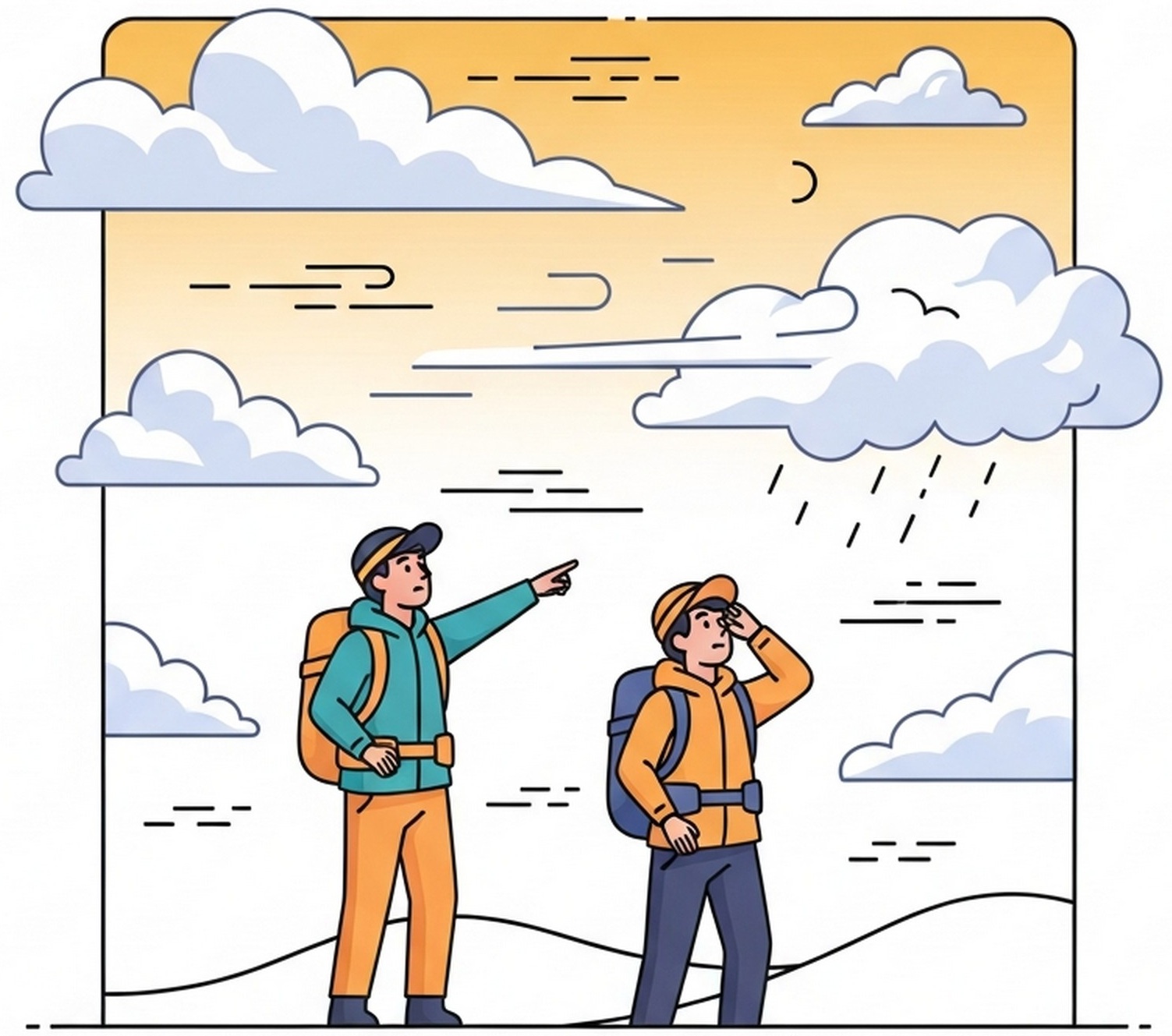 구름 이동 바람 신호