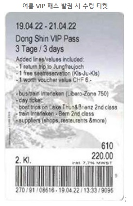 VIP패스-실물티켓-<동신항운>