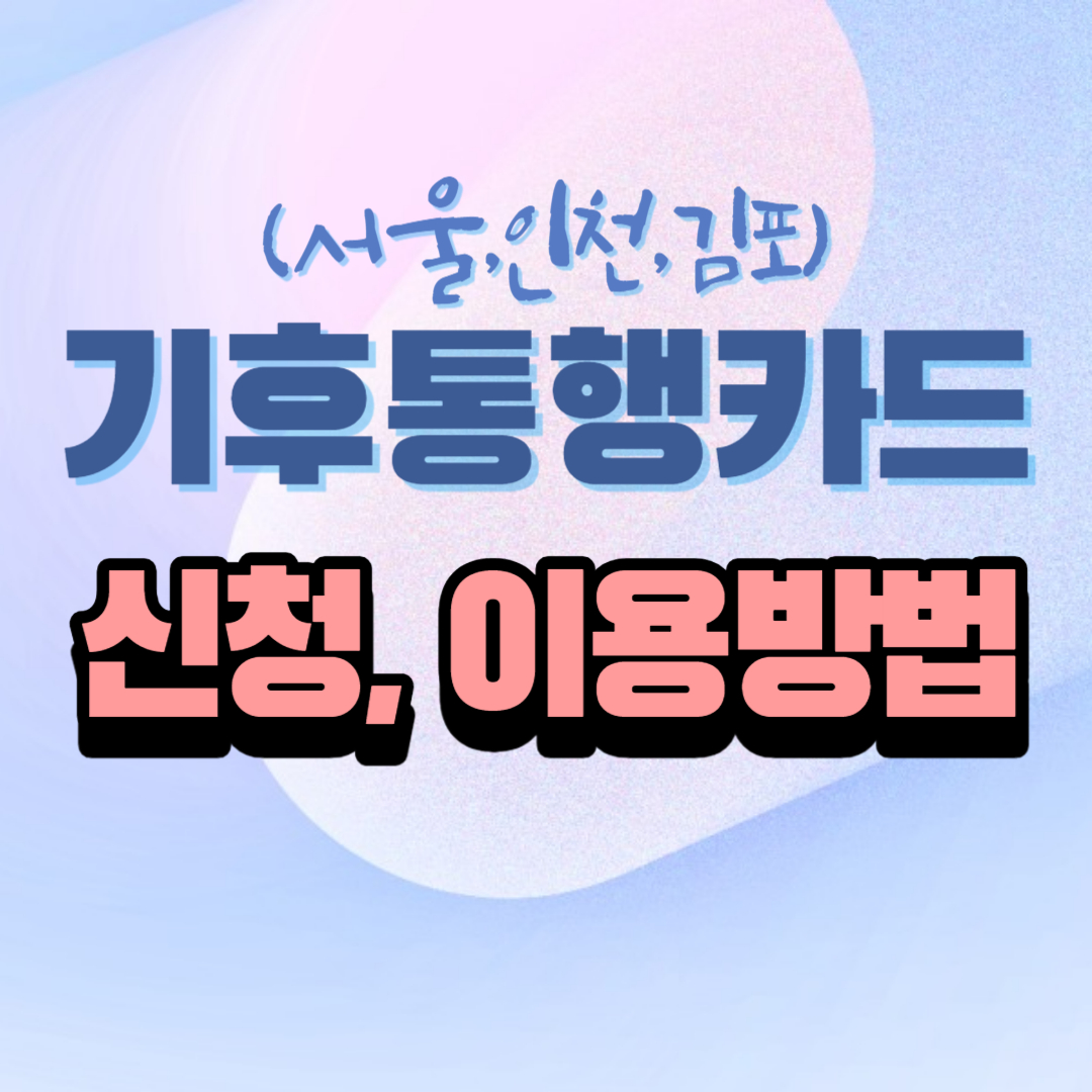기후동행카드 신청,발급