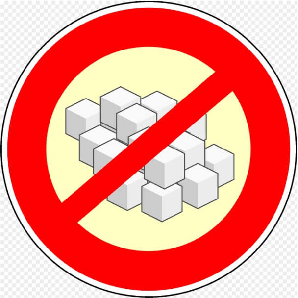 당뇨 환자 설탕 금지 표지