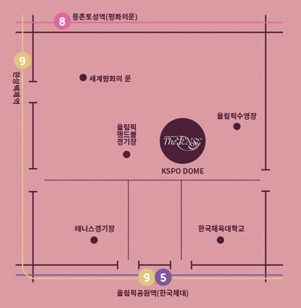 올림픽 경기장 가는 지도