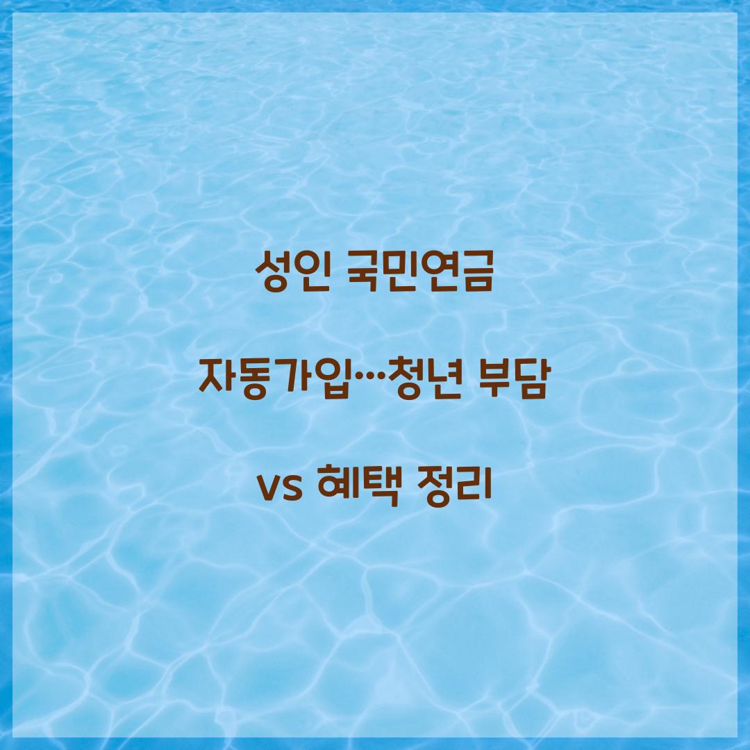성인 국민연금 자동가입