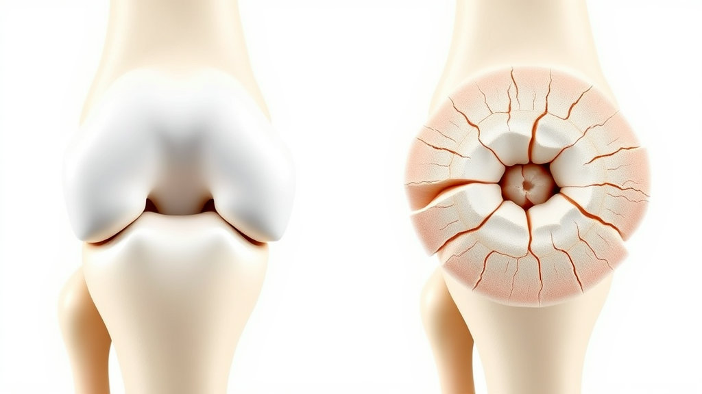 무릎 연골 정상연골과 손상된 연골