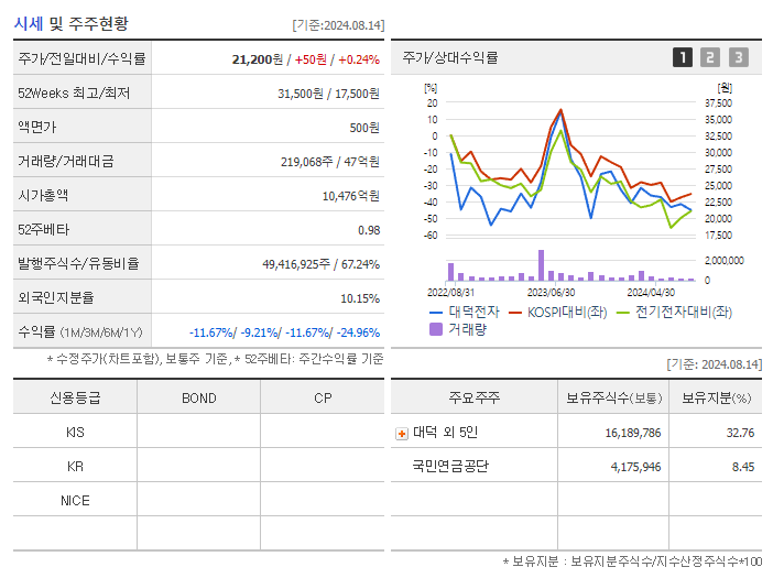 대덕전자_기업개요