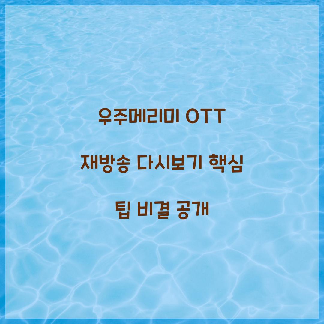 우주메리미 OTT 재방송