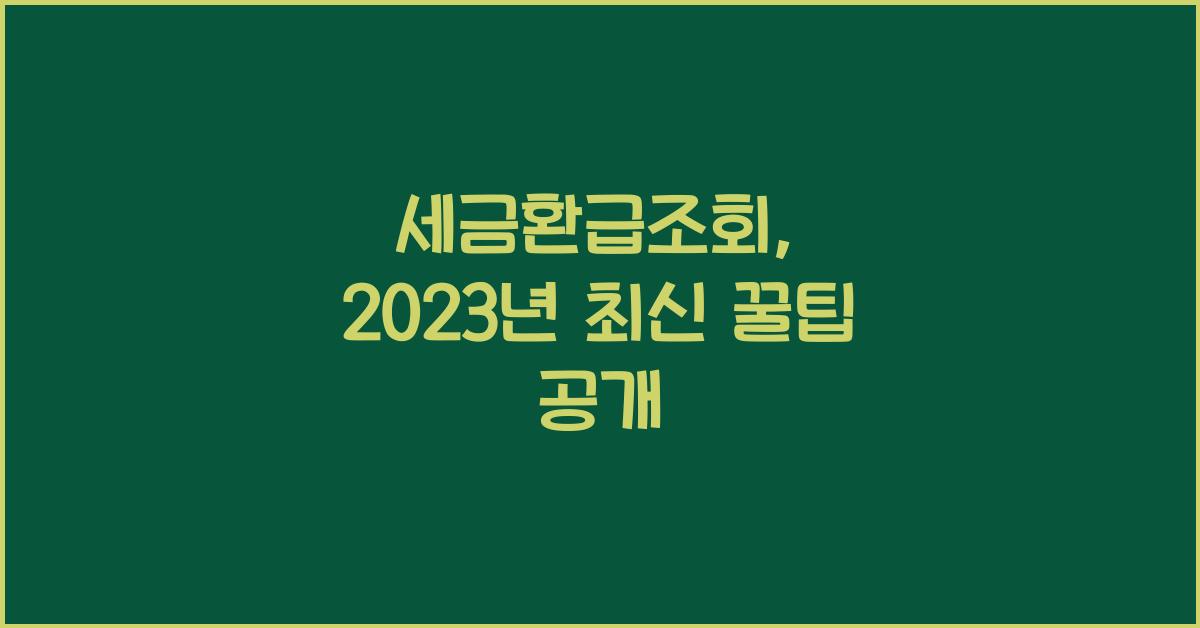 세금환급조회