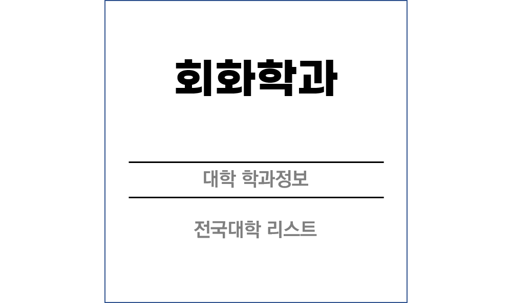 회화학과 전망 및 전국대학리스트