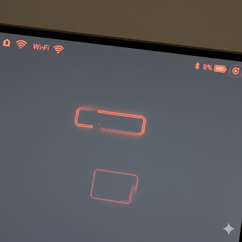 OLED 디스플레이의 유기 소자 열화로 인한 잔상(번인) 발생 메커니즘 상세 사진