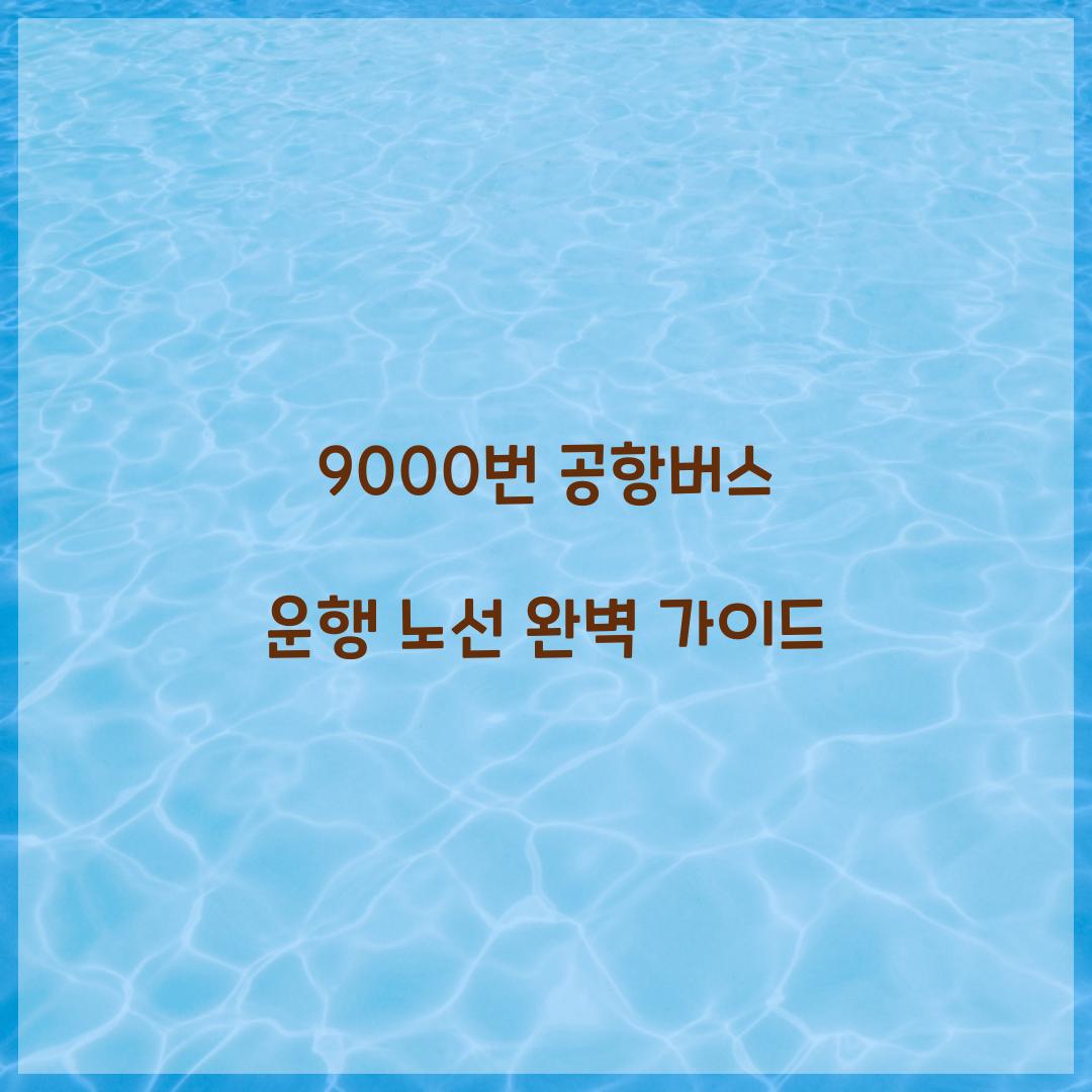 9000번 공항버스 운행 노선