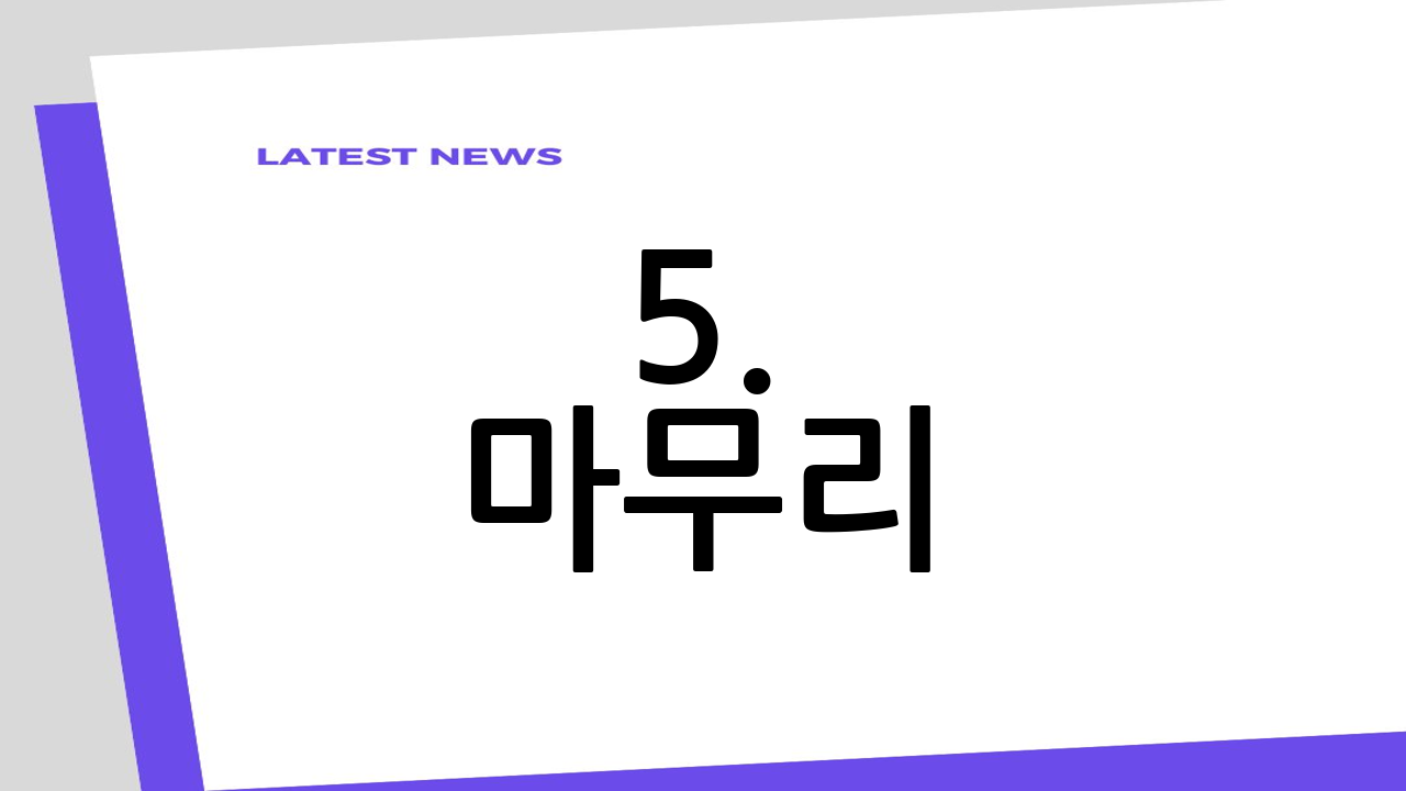 5. 마무리