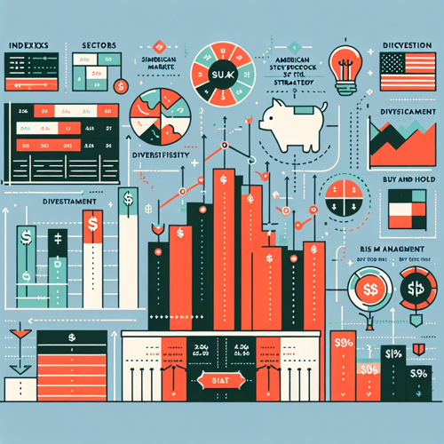 미국 주식 시장의 기본 원칙과 다양한 투자 전략을 시각화한 그래픽